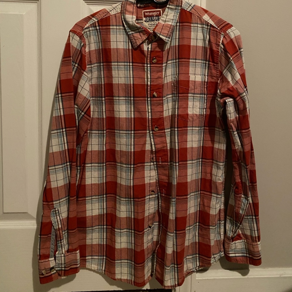 Wrangler, size S, long sleeve, button up.
